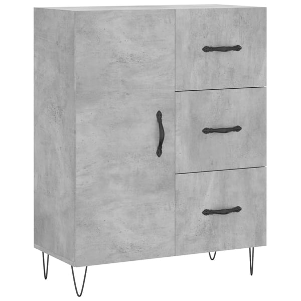 vidaXL Highboard betonggrå 69,5x34x180 cm konstruert tre