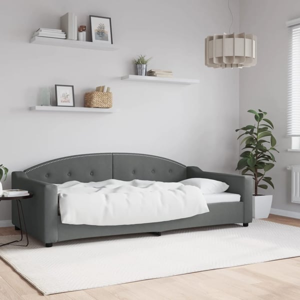 vidaXL daybed 100x200 cm stof mørkegrå