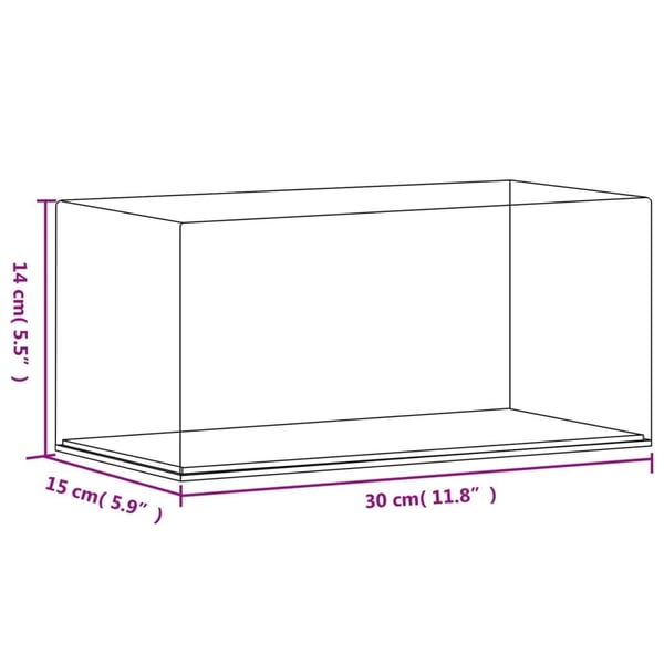 vidaXL Visningsboks gjennomsiktig 30x15x14 cm akryl