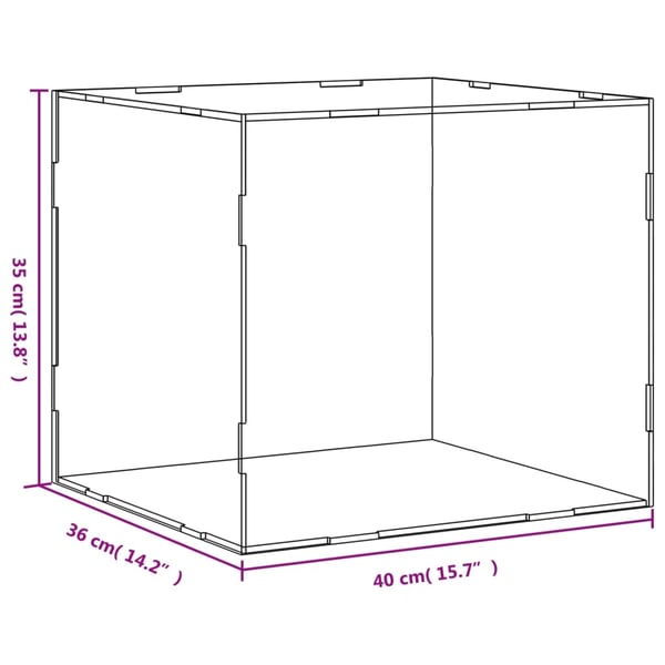 vidaXL Utstillingsboks gjennomsiktig 40x36x35 cm akryl