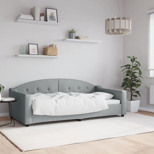 vidaXL Dagbädd ljusgrå 90x190 cm tyg