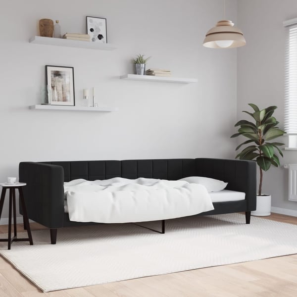 vidaXL Dagbädd svart 90x190 cm sammet