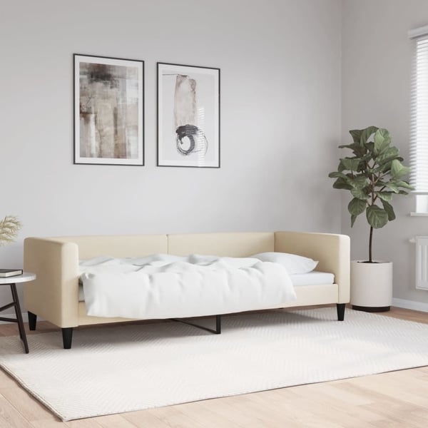 vidaXL daybed 80x200 cm stof cremefarvet