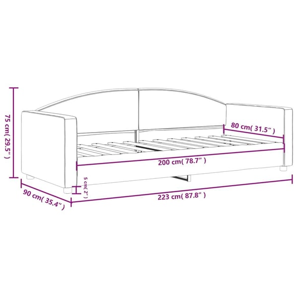vidaXL daybed 80x200 cm stof gråbrun