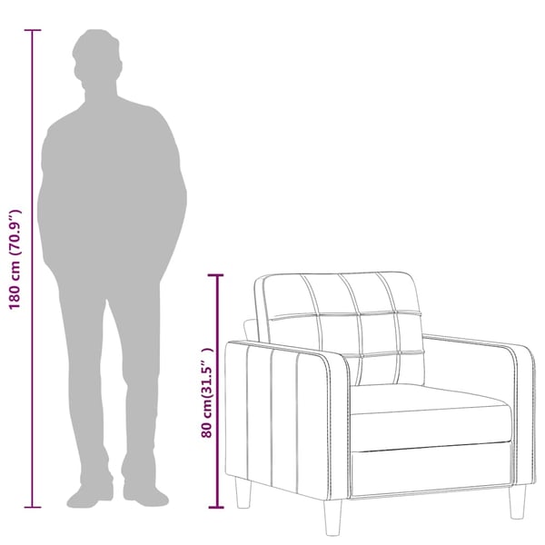vidaXL Fåtölj Gräddvit 60 cm konstläder