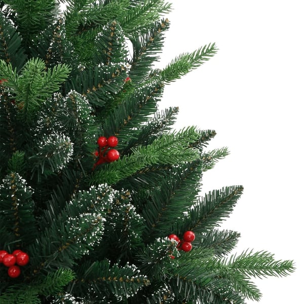 vidaXL kunstigt juletræ med røde bær 120 cm hængslet