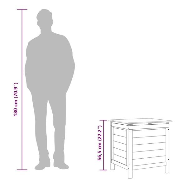 vidaXL Putekasse antrasitt 50x49x56,5 cm heltre gran