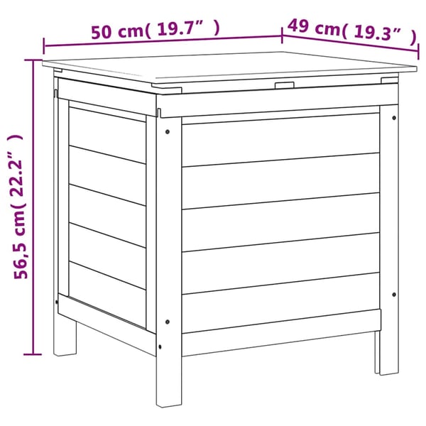 vidaXL Putekasse antrasitt 50x49x56,5 cm heltre gran