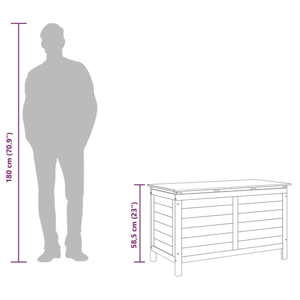 vidaXL Putekasse antrasitt 99x49,5x58,5 cm heltre gran
