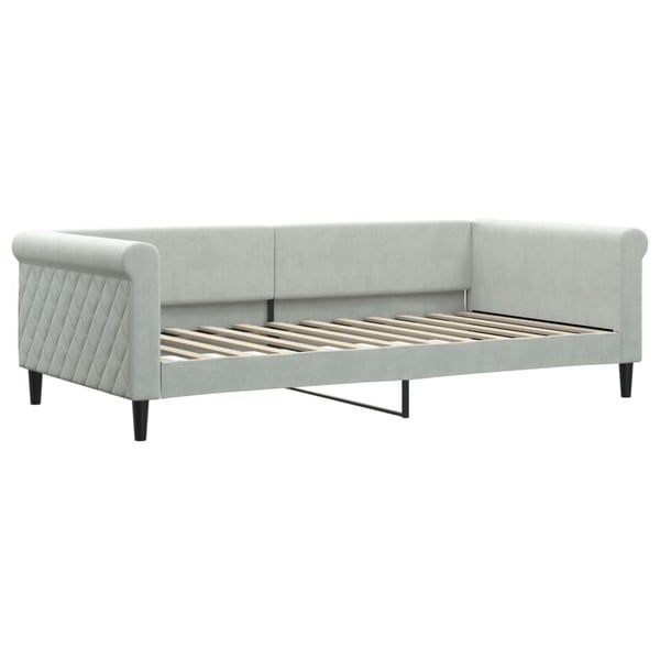 vidaXL daybed 100x200 cm velour lysegrå