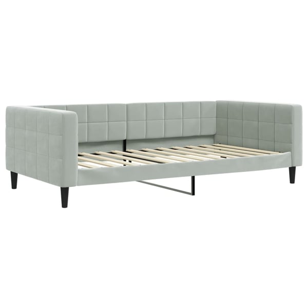 vidaXL daybed 100x200 cm velour lysegrå
