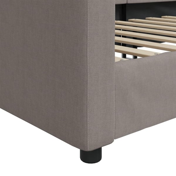 vidaXL daybed 90x200 cm stof gråbrun
