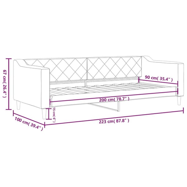 vidaXL daybed 90x200 cm stof sort