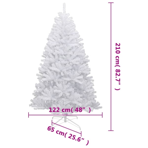 vidaXL Tekojoulukuusi saranoilla ja lumihuurteella 210 cm