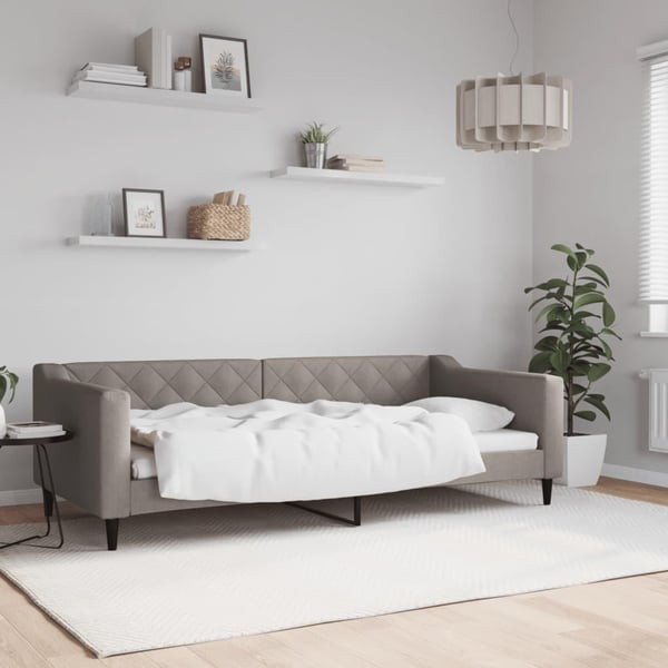 vidaXL daybed 90x200 cm stof gråbrun