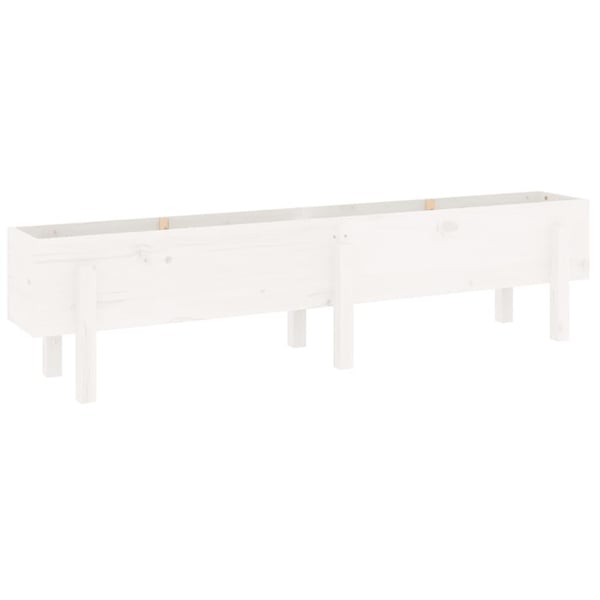 vidaXL Høybed for hage hvit 160x30x38 cm heltre furu