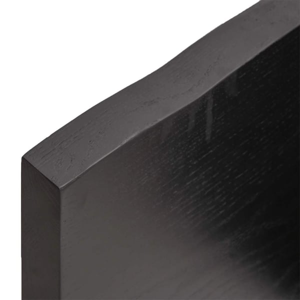 vidaXL Benkeplate til bad mørkebrun 140x50x(2-4) cm behandlet heltre
