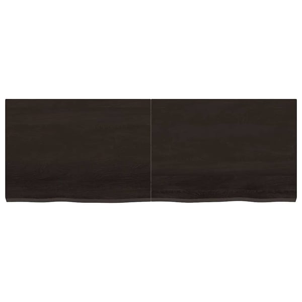 vidaXL Benkeplate til bad mørkebrun 140x50x(2-4) cm behandlet heltre