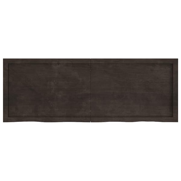 vidaXL Benkeplate til bad mørkebrun 140x50x(2-6) cm behandlet heltre