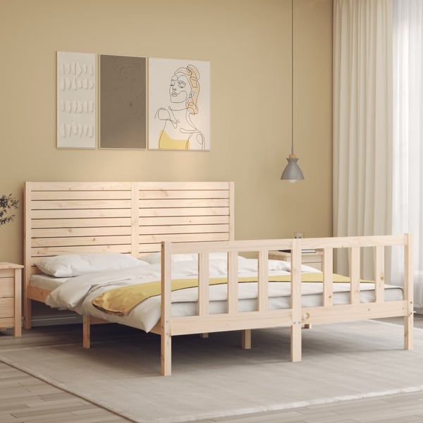 vidaXL Sengeramme uten madrass 160x200 cm heltre furu