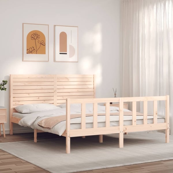 vidaXL Sengeramme uten madrass 160x200 cm heltre furu
