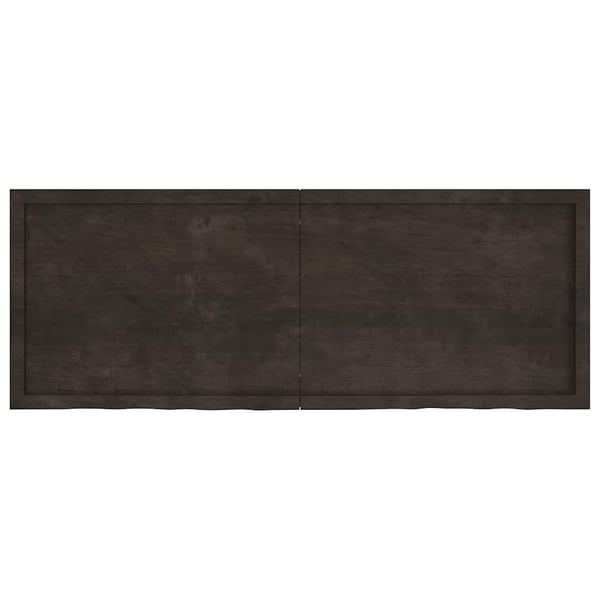 vidaXL Benkeplate til bad mørkebrun 160x60x(2-4) cm behandlet heltre