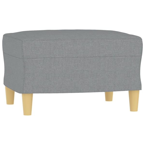 vidaXL 3-personers sofa med fodskammel 180 cm stof Lysegrå