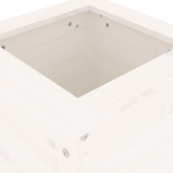 vidaXL Hageplantekasse hvit 40x40x78 cm heltre furu