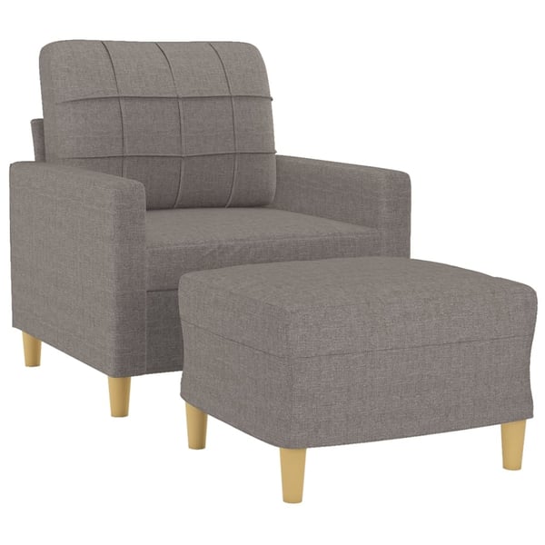 vidaXL sofastol med fodskammel 60 cm stof Gråbrun