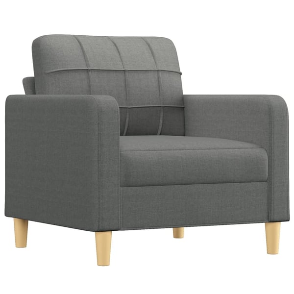 vidaXL Fåtölj med fotpall mörkgrå 60 cm tyg