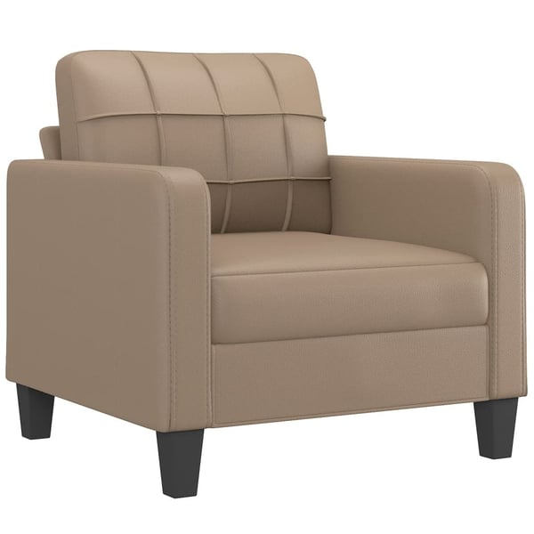 vidaXL sofastol med fodskammel 60 cm kunstlæder Cappuccino
