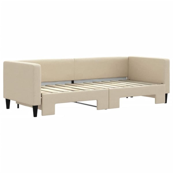 vidaXL daybed med udtræk 80x200 cm stof cremefarvet