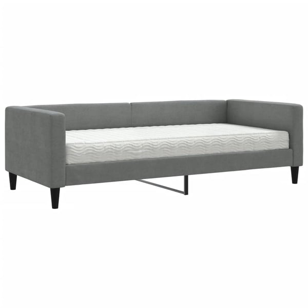 vidaXL Dagbädd med madrass mörkgrå 90x190 cm tyg