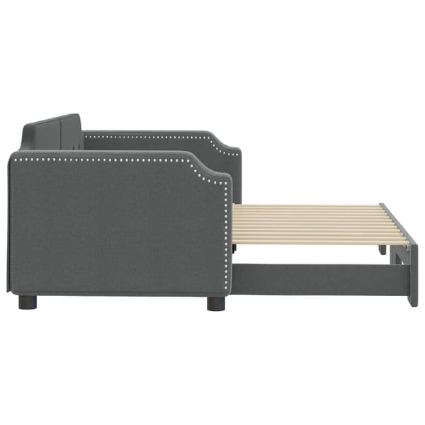 vidaXL daybed med udtræk 90x200 cm stof mørkegrå