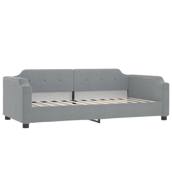 vidaXL daybed med udtræk og madras 90x190 cm stof lysegrå