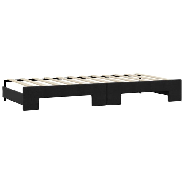 vidaXL daybed med udtræk og madras 90x190 cm stof sort