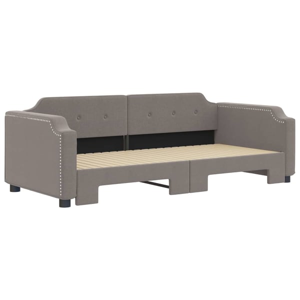 vidaXL Dagbädd utdragbar taupe 100x200 cm tyg
