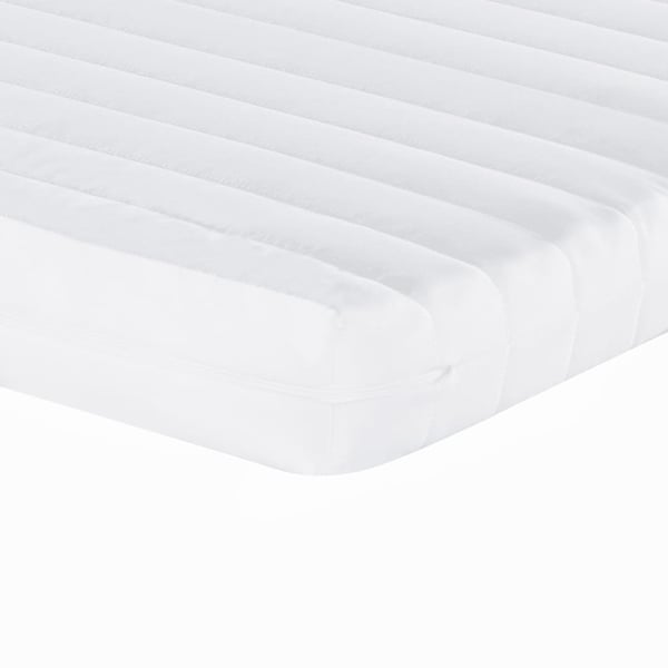 vidaXL Dagbädd utdragbar med madrasser gräddvit 90x200 cm tyg