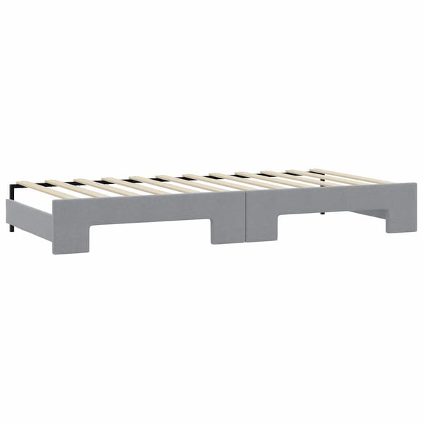 vidaXL Dagbädd utdragbar med madrasser ljusgrå 90x200 cm tyg