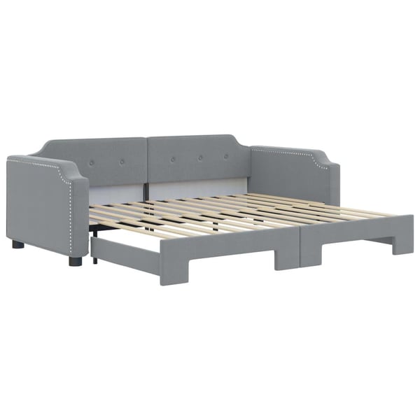 vidaXL daybed med udtræk 90x200 cm stof lysegrå