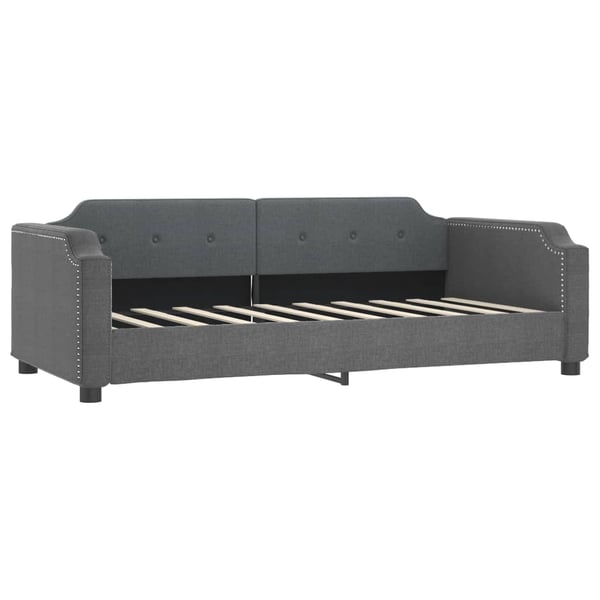 vidaXL daybed med udtræk 90x190 cm stof mørkegrå