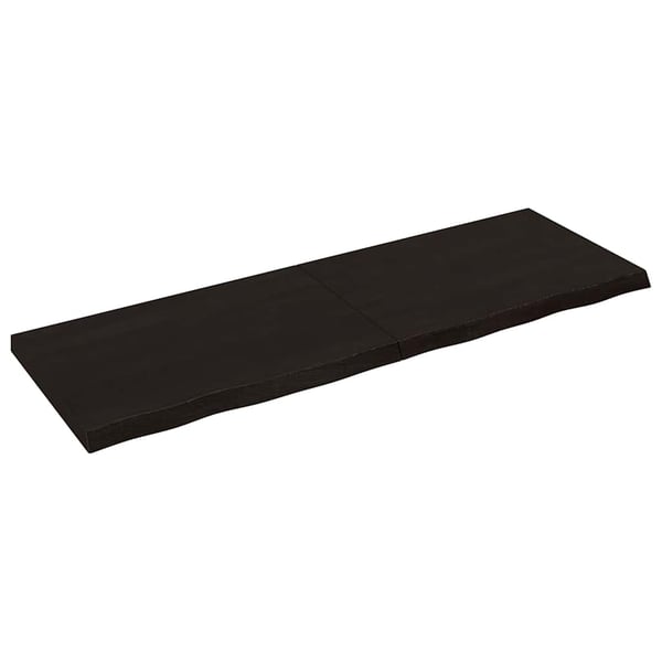 vidaXL Benkeplate til bad mørkebrun 180x60x(2-6) cm behandlet heltre