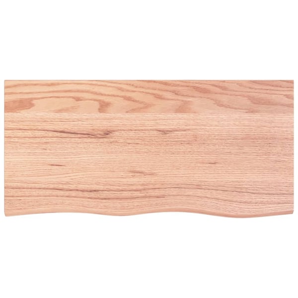 vidaXL Bordplate lysebrun 100x50x(2-4) cm behandlet heltre eik