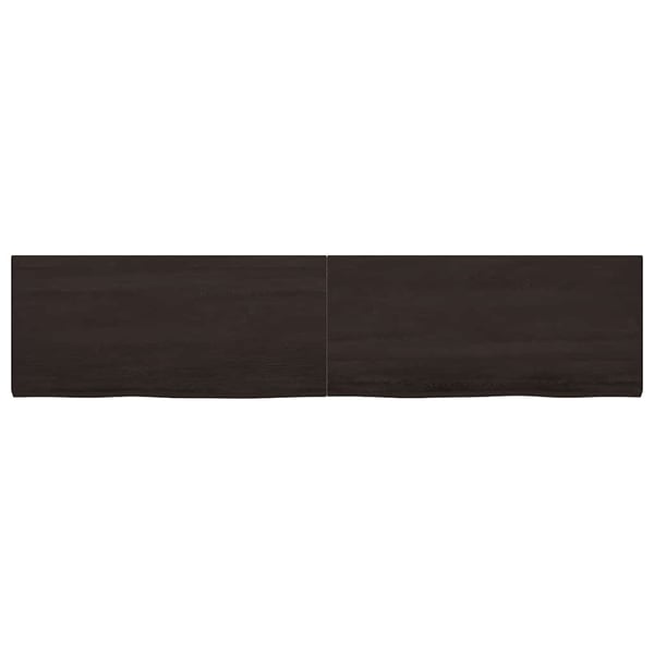 vidaXL Benkeplate til bad mørkebrun 220x50x(2-4) cm behandlet heltre