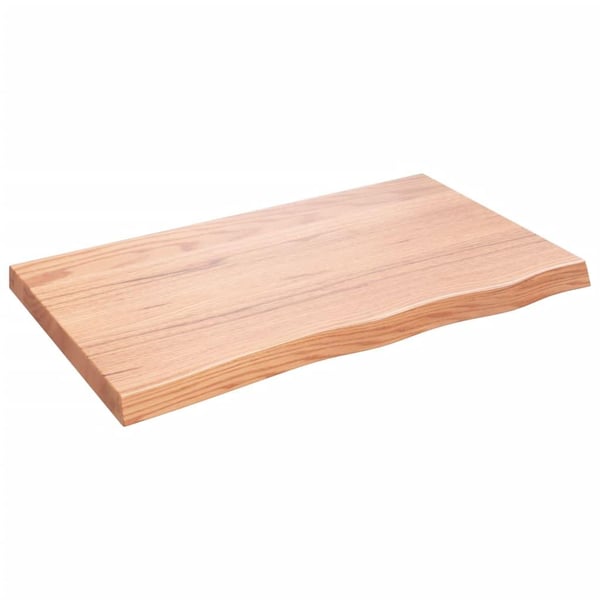 vidaXL Bordplate lysebrun 100x60x(2-6) cm behandlet heltre eik