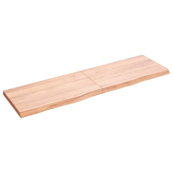 vidaXL Bordplate lysebrun 140x40x(2-4) cm behandlet heltre eik