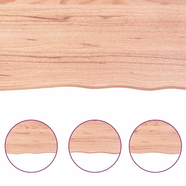 vidaXL Bordplate lysebrun 120x50x(2-6) cm behandlet heltre eik