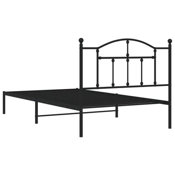 vidaXL sengeramme med sengegavl 107x203 cm metal sort