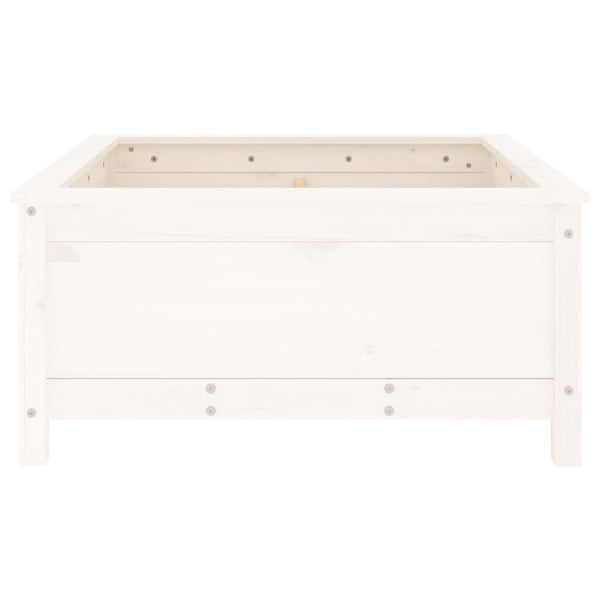 vidaXL Hageplantekasse hvit 82,5x82,5x39 cm heltre furu
