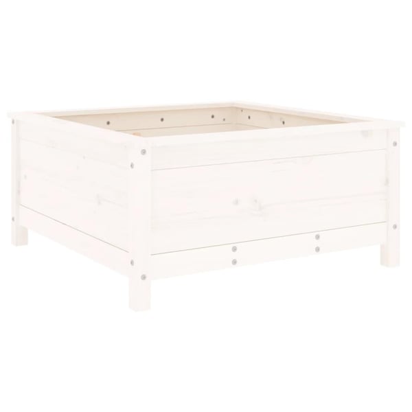 vidaXL Hageplantekasse hvit 82,5x82,5x39 cm heltre furu